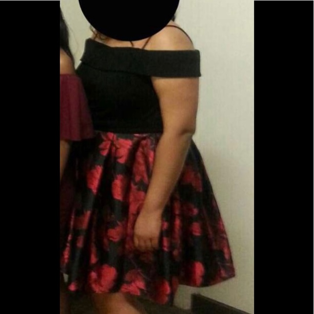 Formal Off Shoulder With Spaghetti Strap Dress